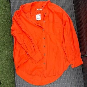 Free People- We the Free- button up shirt